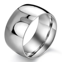 Titanium Steel Finger Ring, Donut, different size for choice & for man, original color, 11.5mm, 3PCs/Bag, Sold By Bag