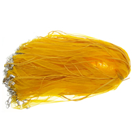 Cordón de algodón encerado Cuerda de collar, aleación de cinc cierre de langosta, chapado en color de platina, 2-sarta, amarillo, 10mm, 1mm, 5mm, longitud:17.4 Inch, 100Strandsfilamento/Grupo, Vendido por Grupo