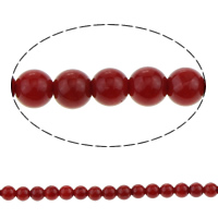 Natural Coral Beads, Round, red, 3mm, Hole:Approx 0.8mm, Length:Approx 16 Inch, 10Strands/Lot, Approx 40PCs/Strand, Sold By Lot