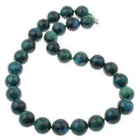 Jade Malaysia Necklace brass lobster clasp Round deep green Sold Per Approx 17 Inch Strand