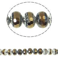 Imitation CRYSTALLIZED™ Element Crystal Beads, Rondelle, half-plated, faceted & imitation CRYSTALLIZED™ element crystal, crystal tabac, 10x12mm, Hole:Approx 1.5mm, Approx 72PCs/Strand, Sold Per Approx 15.5 Inch Strand