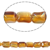 Imitation CRYSTALLIZED™ Element Crystal Beads, Pendular Lochrose, colorful plated, imitation CRYSTALLIZED™ element crystal, Topaz, 15x18mm, Hole:Approx 1.5mm, Approx 40PCs/Strand, Sold Per Approx 15.5 Inch Strand