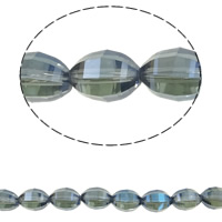 Imitation CRYSTALLIZED™ Element Crystal Beads, Oval, colorful plated, faceted & imitation CRYSTALLIZED™ element crystal, Montana, 10x13mm, Hole:Approx 1.5mm, Approx 50PCs/Strand, Sold Per Approx 15.5 Inch Strand