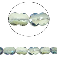 Imitation CRYSTALLIZED™ Element Crystal Beads, Calabash, colorful plated, faceted & imitation CRYSTALLIZED™ element crystal, Chrysolite AB, 12x18mm, Hole:Approx 1mm, Approx 35PCs/Strand, Sold Per Approx 14 Inch Strand