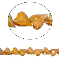 Απομιμήσεις CRYSTALLIZED™ Crystal χάντρες, Κρύσταλλο, Καρδιά, πολύχρωμα επιχρυσωμένο, διαφορετικό μέγεθος για την επιλογή & πολύπλευρη & κρύσταλλο CRYSTALLIZED™ απομίμηση, Κρύσταλλο χαλκού, Τρύπα:Περίπου 1mm, Sold Per Περίπου 15.5 inch Strand