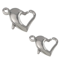 316 Stainless Steel Lobster Clasp, Heart, hand polished, more sizes for choice, original color, 100PCs/Lot, Sold By Lot
