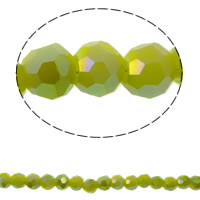 Imitation CRYSTALLIZED™ Element Crystal Beads, Round, colorful plated, different size for choice & faceted & imitation CRYSTALLIZED™ element crystal, Peridot, Hole:Approx 1mm, Sold Per Approx 15.5 Inch Strand