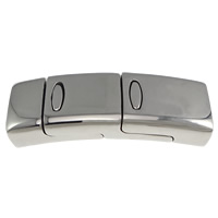 Stainless Steel Magnetic Clasp, Rectangle, original color, 46x15x10mm, Hole:Approx 13.5x6.3mm, 10PCs/Lot, Sold By Lot