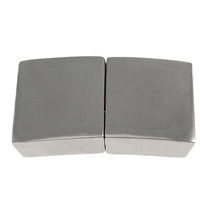 магнитная  застежка  из нержавеющей стали, нержавеющая сталь, Прямоугольная форма, оригинальный цвет, 23x12x5mm, отверстие:Приблизительно 10x3mm, 20ПК/Лот, продается Лот