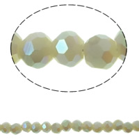Imitation de perles en cristal CRYSTALLIZED™ , Rond, Placage coloré, facettes & imitation de cristal CRYSTALLIZED™, opale de sable, 3mm, Trou:Environ 1mm, Environ 150PC/brin, Vendu par Environ 15.5 pouce brin