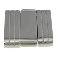 нержавеющая сталь Застёжка, Прямоугольная форма, оригинальный цвет, 19x19x5mm, отверстие:Приблизительно 15x3mm, 10ПК/Лот, продается Лот