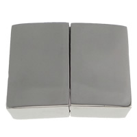 магнитная  застежка  из нержавеющей стали, нержавеющая сталь, Прямоугольная форма, оригинальный цвет, 20x17x5mm, отверстие:Приблизительно 15x3mm, 10ПК/Лот, продается Лот