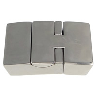 Fecho magnético de aço inoxidável, Retângulo, cor original, 14x24x7mm, Buraco:Aprox 11.5x4mm, 10PCs/Lot, vendido por Lot