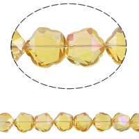 Imitation de perles en cristal CRYSTALLIZED™ , fleur, Placage coloré, normes différentes pour le choix & facettes & imitation de cristal CRYSTALLIZED™, topaze, Trou:Environ 1.5mm, Vendu par Environ 15.5 pouce brin