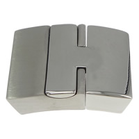 магнитная  застежка  из нержавеющей стали, нержавеющая сталь, Прямоугольная форма, оригинальный цвет, 28x20x10mm, отверстие:Приблизительно 17x5mm, 10ПК/Лот, продается Лот