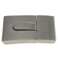 Stainless Steel Clasp, Rectangle, original color, 30x17x6mm, Hole:Approx 15x3mm, 10PCs/Lot, Sold By Lot
