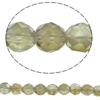 Imitation de perles en cristal CRYSTALLIZED™ , Rond, Placage coloré, normes différentes pour le choix & facettes & imitation de cristal CRYSTALLIZED™, teinte de bronze de cristal, Trou:Environ 1mm, Vendu par Environ 15.5 pouce brin