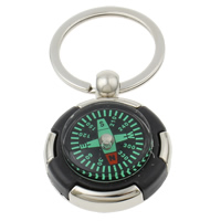 Zinc Alloy Key Chain with iron ring & Plastic Compass platinum color plated with compass nickel lead & cadmium free Approx 29mm Length Approx 3 Inch Sold By Bag