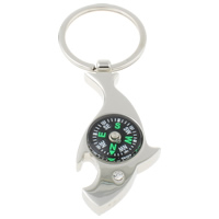 Zinc Alloy Key Chain with iron ring & Plastic Dolphin platinum color plated with compass & with rhinestone nickel lead & cadmium free Approx 29mm Length Approx 3.5 Inch Sold By Bag