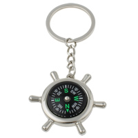 Zinc Alloy Key Chain with iron ring & Plastic Compass platinum color plated with compass nickel lead & cadmium free Approx 29mm Length Approx 4 Inch Sold By Bag