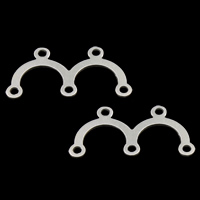 Mosaz Šperky Connector, barva stříbrná á, 2/3 smyčky, nikl, olovo a kadmium zdarma, 17x9x0.50mm, Otvor:Cca 1mm, 1000PC/Bag, Prodáno By Bag