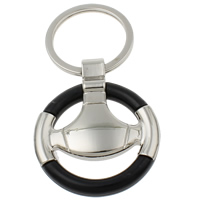 Zinc Alloy Key Chain with iron ring & Plastic Donut platinum color plated nickel lead & cadmium free Approx 27mm Length Approx 3 Inch Sold By Bag