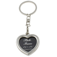 Tibetan Style Key Chain, with iron ring, Heart, platinum color plated, with photo locket & with letter pattern & decal, nickel, lead & cadmium free, 40x42x6mm, Hole:Approx 29mm, Length:Approx 4 Inch, 10Strands/Bag, Sold By Bag