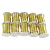 Brass Wire, with plastic spool, gold color plated, nickel, lead & cadmium free, 0.30mm, 10PCs/Lot, 10m/PC, Sold By Lot