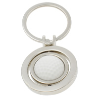 Zinc Alloy Key Chain with iron ring & Silicone Golf Ball platinum color plated nickel lead & cadmium free Approx 29mm Length Approx 3 Inch Sold By Bag