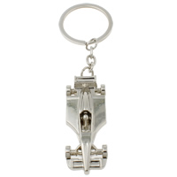 Tibetan Style Key Chain, with iron ring, Racing Car, platinum color plated, nickel, lead & cadmium free, 24x63x10mm, Hole:Approx 29mm, Length:Approx 5 Inch, 10Strands/Bag, Sold By Bag