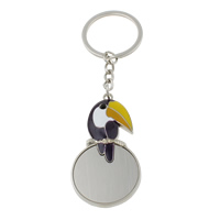 Zinc Alloy Key Chain with iron ring Bird platinum color plated enamel nickel lead & cadmium free Approx 29mm Length Approx 5 Inch Sold By Bag