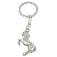 Zinc Alloy Key Chain with iron ring Horse platinum color plated nickel lead & cadmium free Approx 29mm Length Approx 4 Inch Sold By Bag