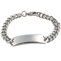 Acier titane bracelet, chaîne de torsion ovale, couleur originale, 13mm, Longueur:Environ 8 pouce, 3Strandstoron/sac, Vendu par sac