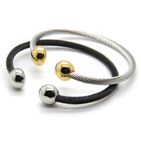 Titanium Steel Cuff Bangle, plated, mixed colors, 6.5mm, Length:Approx 7 Inch, 2PCs/Bag, Sold By Bag