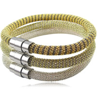 Titanium Steel Mesh Bracelet, plated, mixed colors, 6mm, Length:Approx 7 Inch, 2Strands/Bag, Sold By Bag