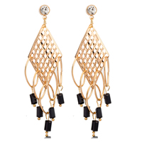 Gets® Jewelry Earring Brass with Crystal gold color plated with cubic zirconia & faceted black nickel lead & cadmium free Sold By Pair