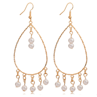 Gets® Jewelry Earring Brass with Glass Pearl Teardrop gold color plated nickel lead & cadmium free Sold By Pair
