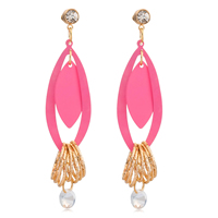 Gets® Jewelry Earring Brass with Cubic Zirconia gold color plated with painted & faceted bright rosy red nickel lead & cadmium free Sold By Pair