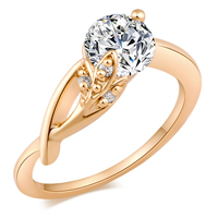 Gets® Finger Ring Brass 18K gold plated & with cubic zirconia & faceted nickel lead & cadmium free 6mm Sold By PC