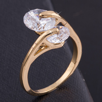 Gets® Finger Ring Brass 18K gold plated & with cubic zirconia & faceted nickel lead & cadmium free 13mm Sold By PC