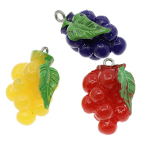 Resin Pendant with Iron Grape solid color Approx 2mm Sold By Bag