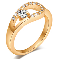 Gets® Finger Ring Brass 18K gold plated & with cubic zirconia nickel lead & cadmium free 8mm Sold By PC