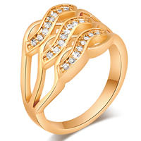 Gets® Finger Ring Brass 18K gold plated & with cubic zirconia nickel lead & cadmium free 15mm Sold By PC