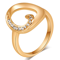 Gets® Finger Ring Brass 18K gold plated & with cubic zirconia nickel lead & cadmium free 18mm Sold By PC