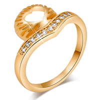 Gets® Finger Ring Brass 18K gold plated & with cubic zirconia nickel lead & cadmium free 13mm Sold By PC