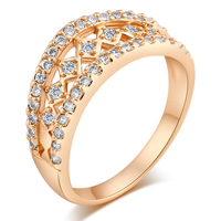 Gets® Finger Ring Brass 18K gold plated & with cubic zirconia nickel lead & cadmium free 7mm Sold By PC