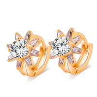 Gets® Jewelry Earring Brass Flower 18K gold plated with cubic zirconia & faceted nickel lead & cadmium free Sold By Pair