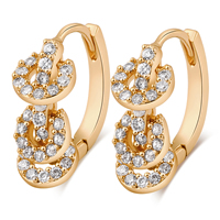 Gets® Jewelry Earring, Brass, 18K gold plated, with cubic zirconia, nickel, lead & cadmium free, 7x16mm, Sold By Pair