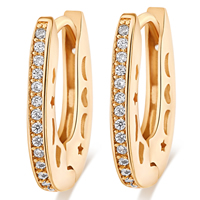 Gets® Jewelry Earring, Brass, 18K gold plated, with cubic zirconia, nickel, lead & cadmium free, 3x16mm, Sold By Pair