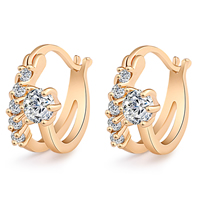 Gets® Jewelry Earring, Brass, 18K gold plated, with cubic zirconia, nickel, lead & cadmium free, 7mm, Sold By Pair